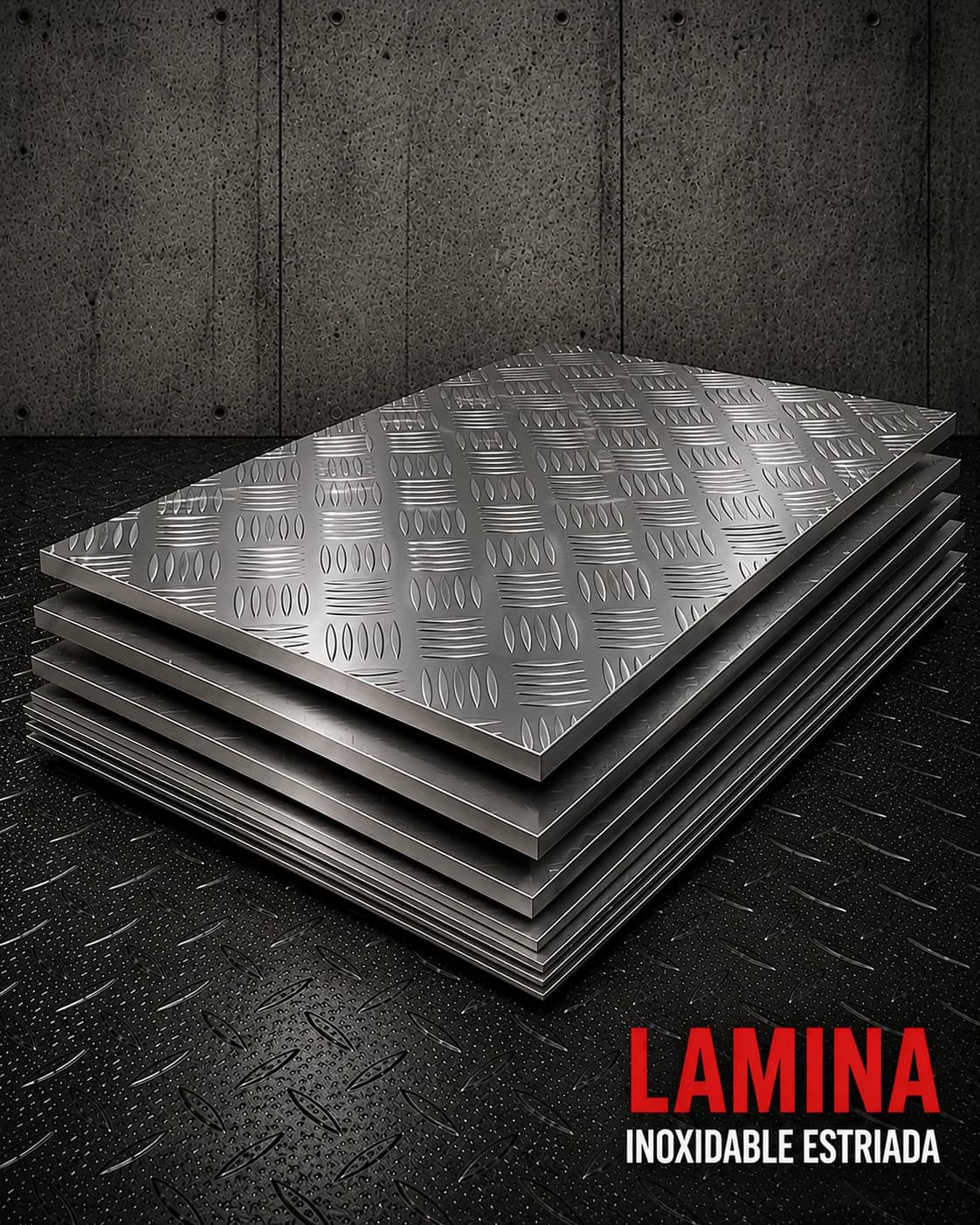 Lámina inoxidable estriada